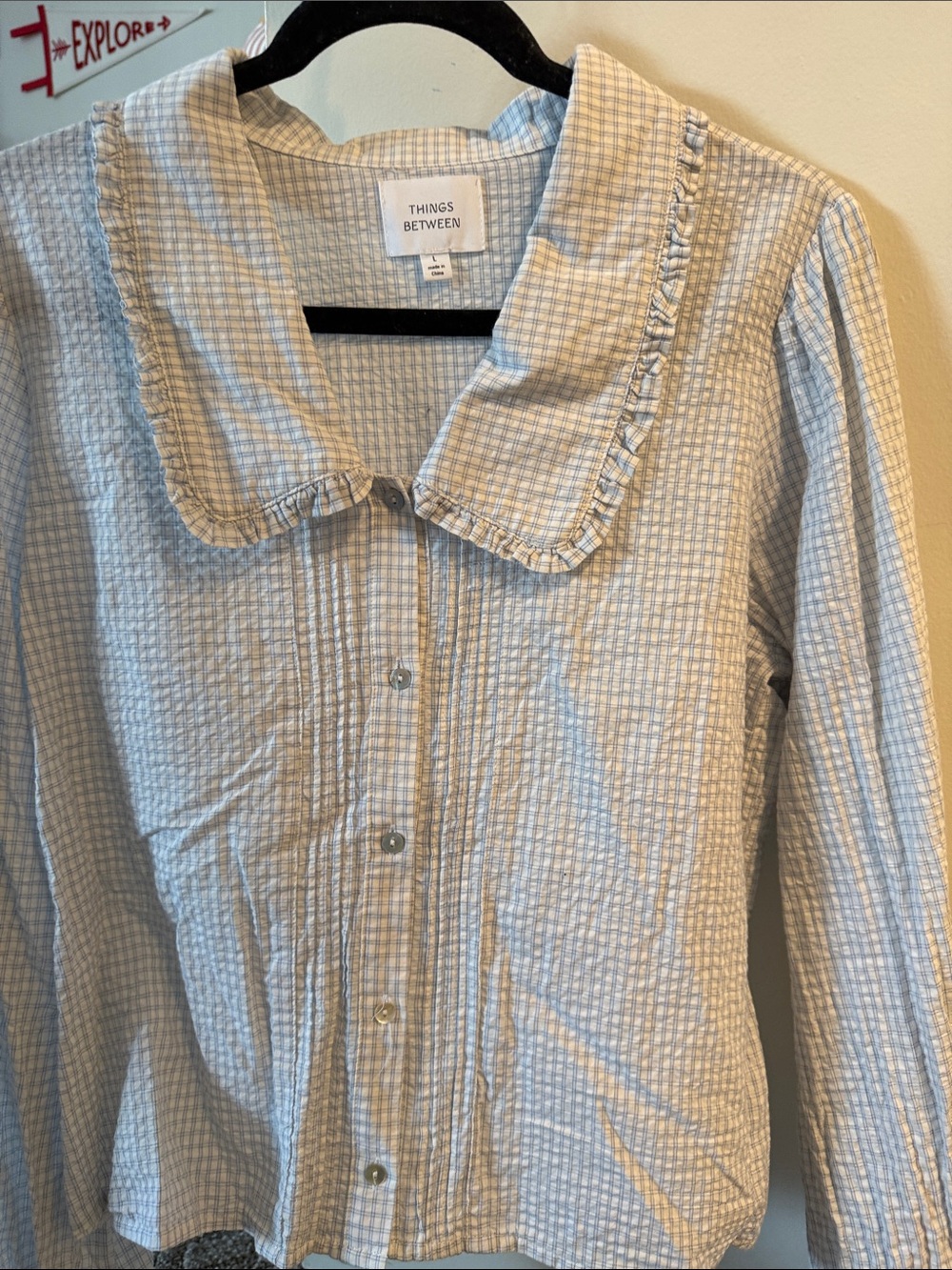 Things Between Gingham Button Up sz. L